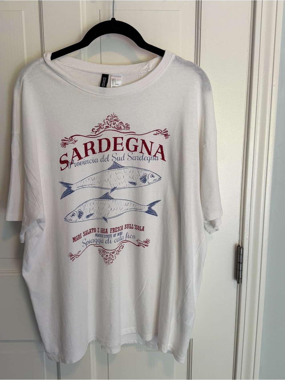 H&M Oversized Printed T-Shirt "Sardegna" sz S